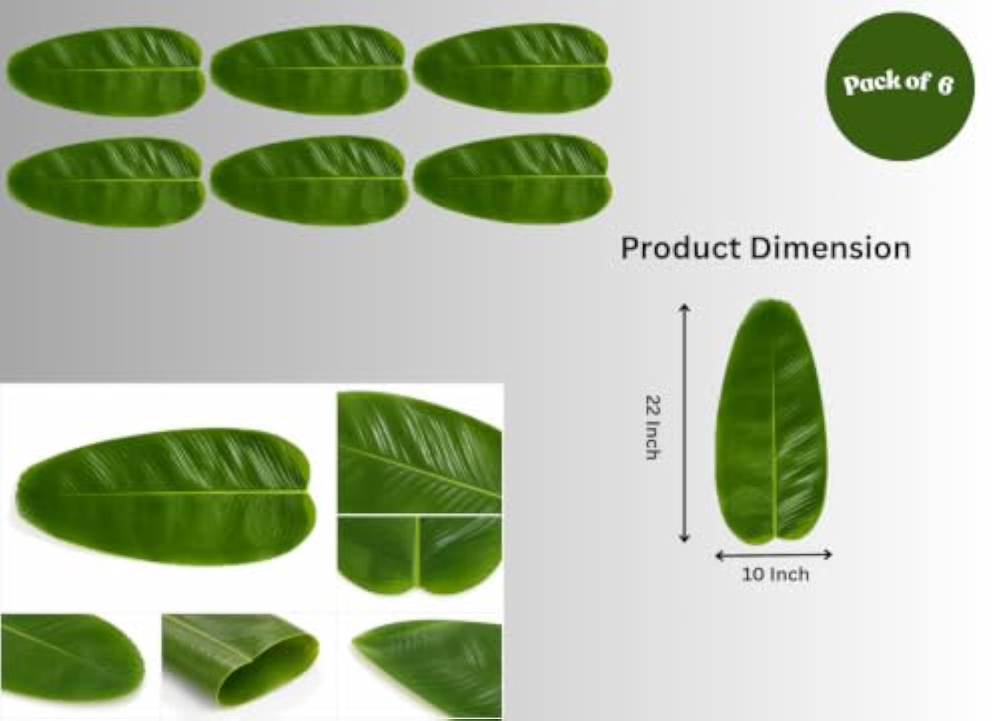 Banana Leaf Decor, Pooja Backdrop, Pack of 6